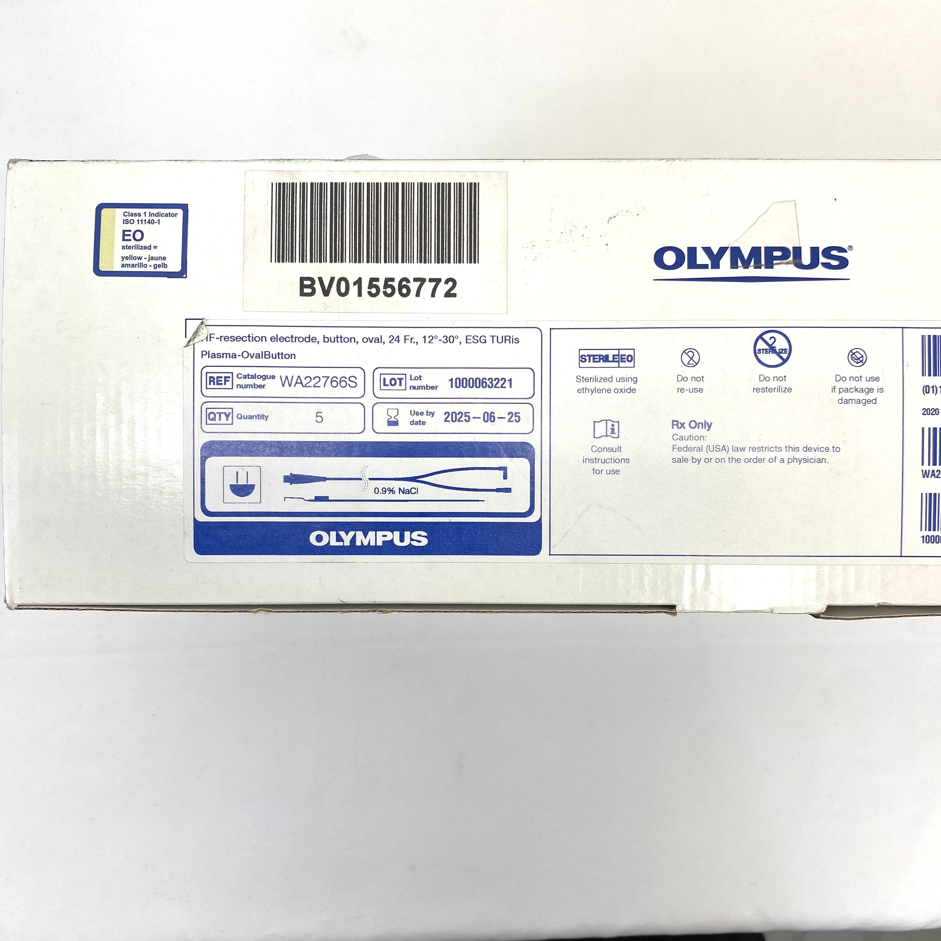 Olympus WA22766S | 24Fr 12-30 Degree Plasma-OvalButton Bipolar Electrode Box of 5 - In Date