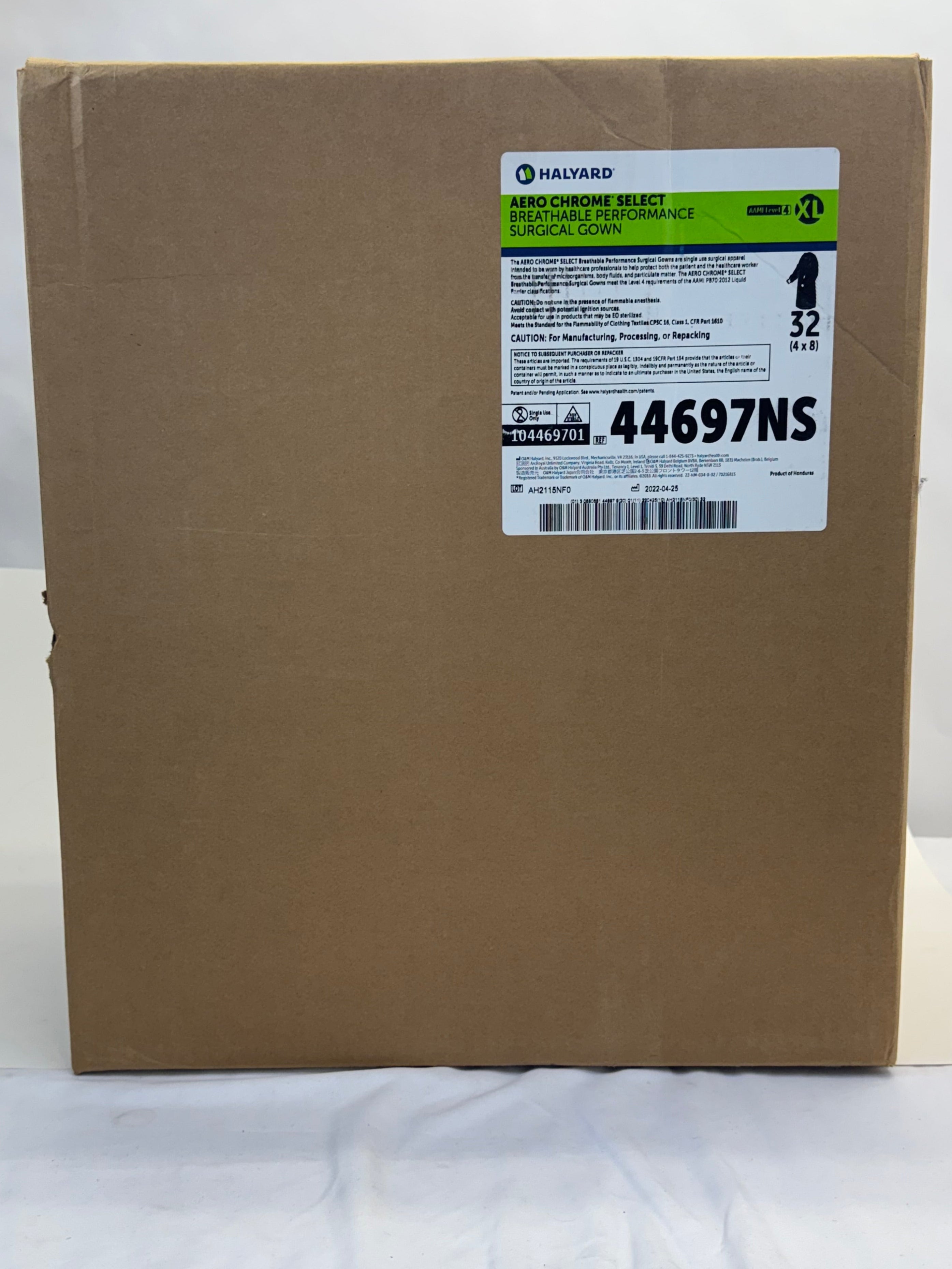 Halyard 44697NS | Aero Chrome Non Sterile XL Surgical Gown AAMI Level 4 Protection