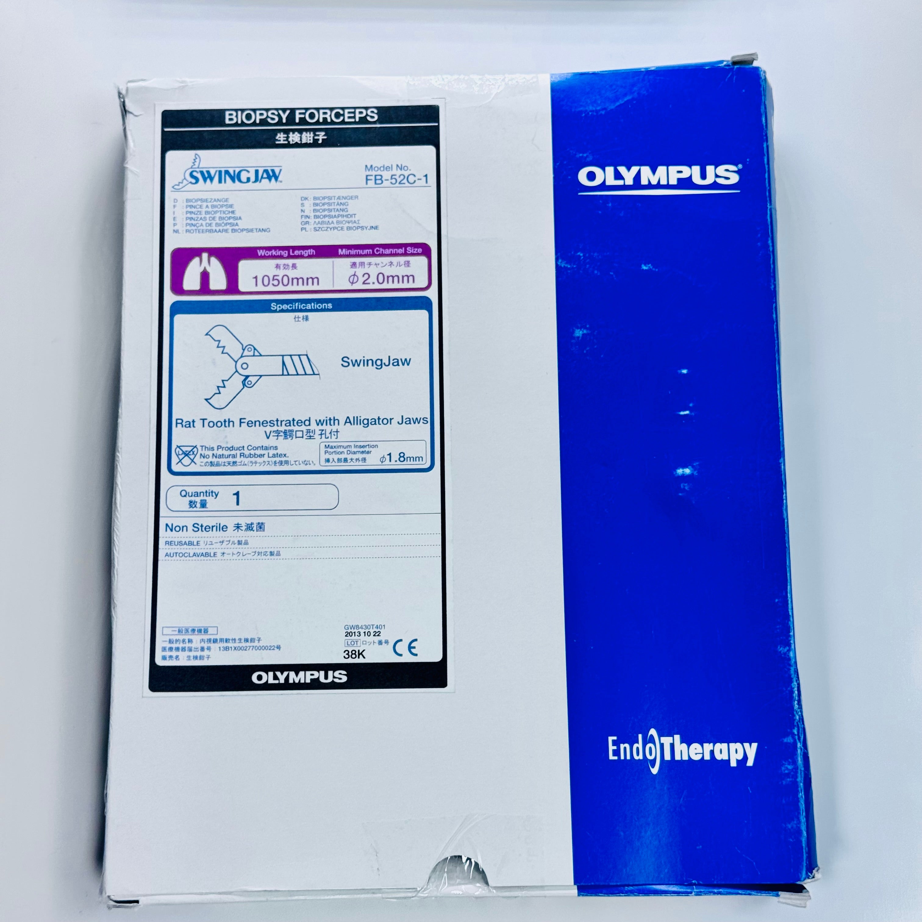 Olympus FB-52C-1 | 1.8mm (5Fr) x 1050mm Flexible SwingJaw™ Rat Tooth Alligator Cups Biopsy Forceps