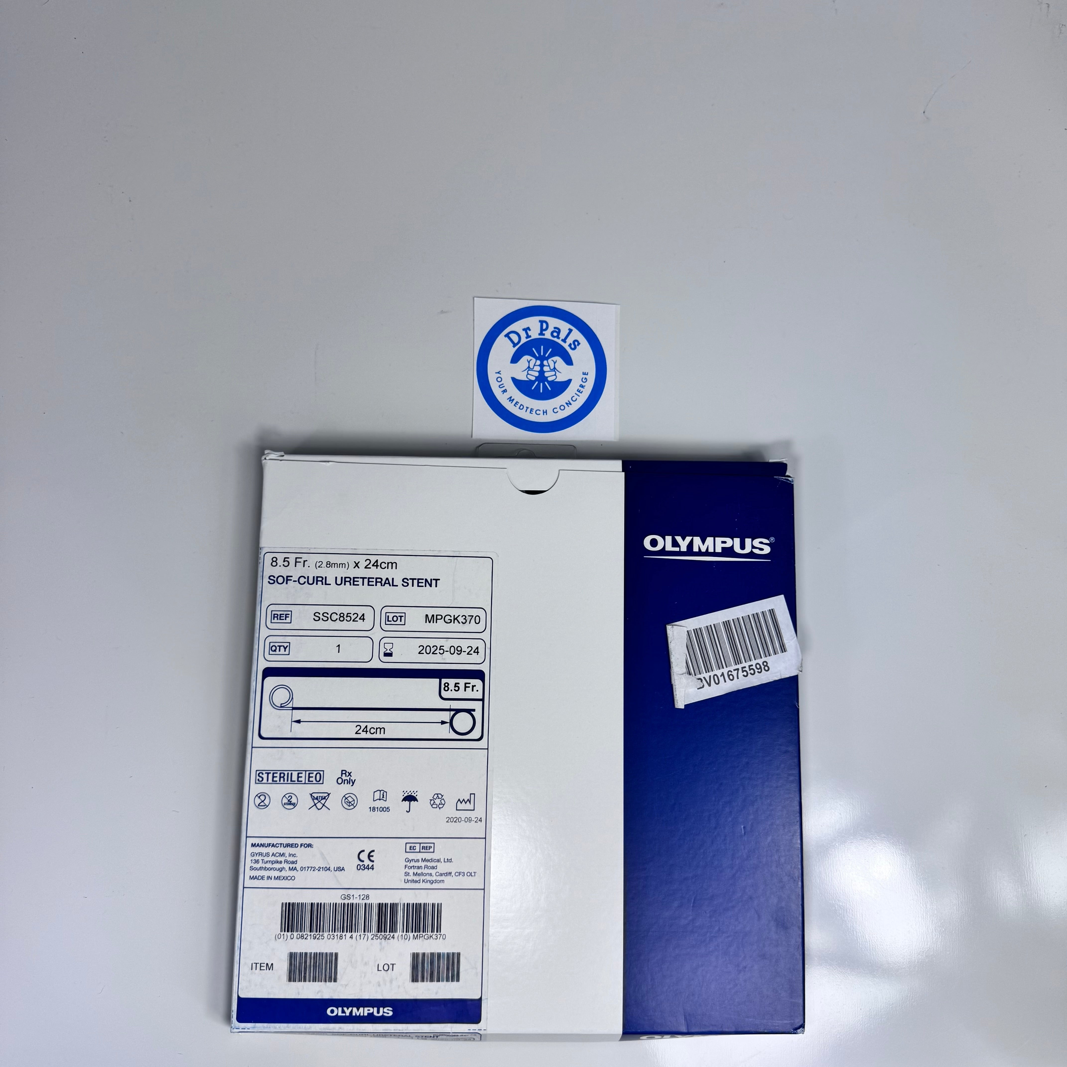 Olympus SSC8524 | Sof-Curl Ureteral Stent, 8.5 Fr x 24 cm OUT OF DATE