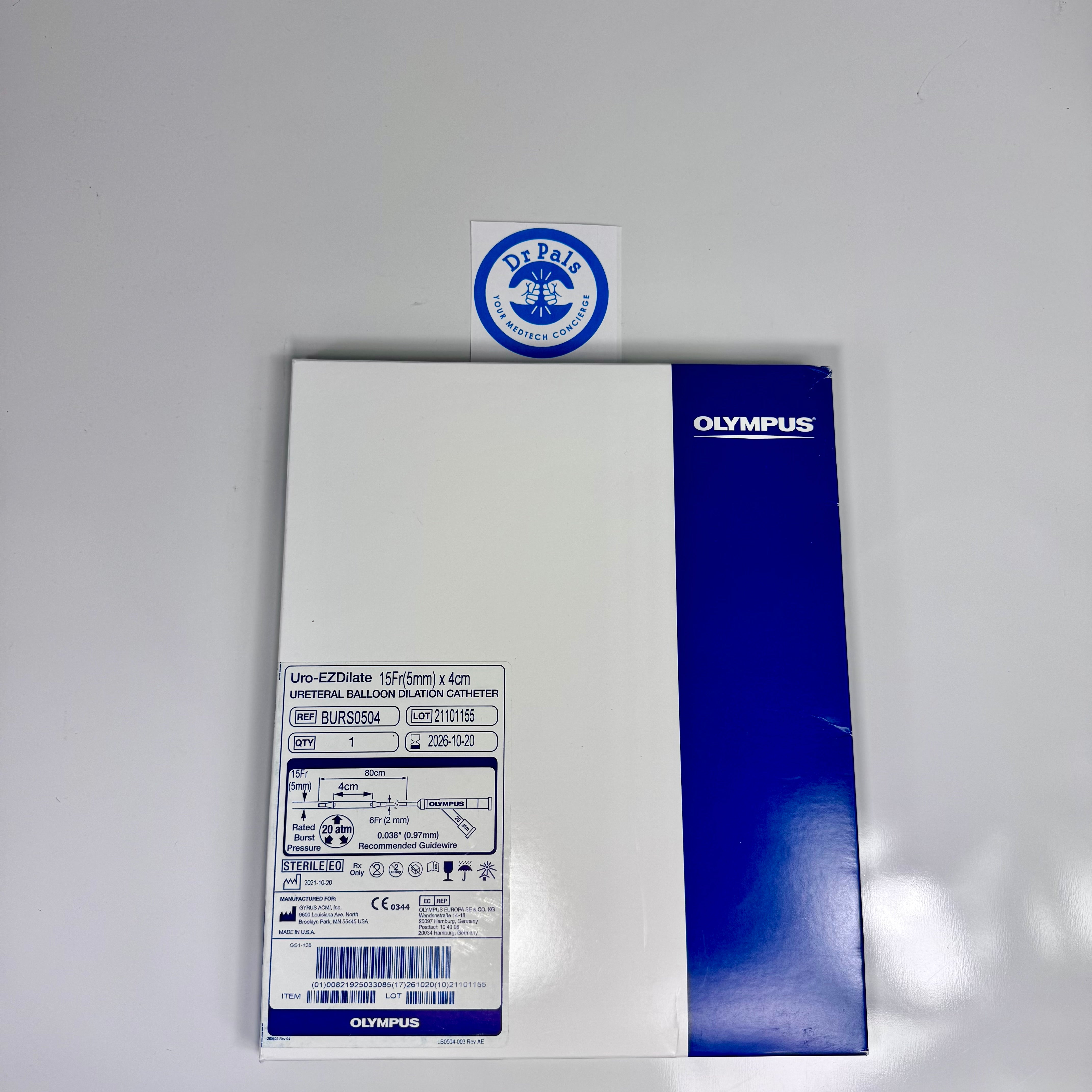 Olympus BURS0504 | EZDilate™ Ureteral Balloon Dilation Catheter, 5 mm (15 Fr) x 4 cm In Date