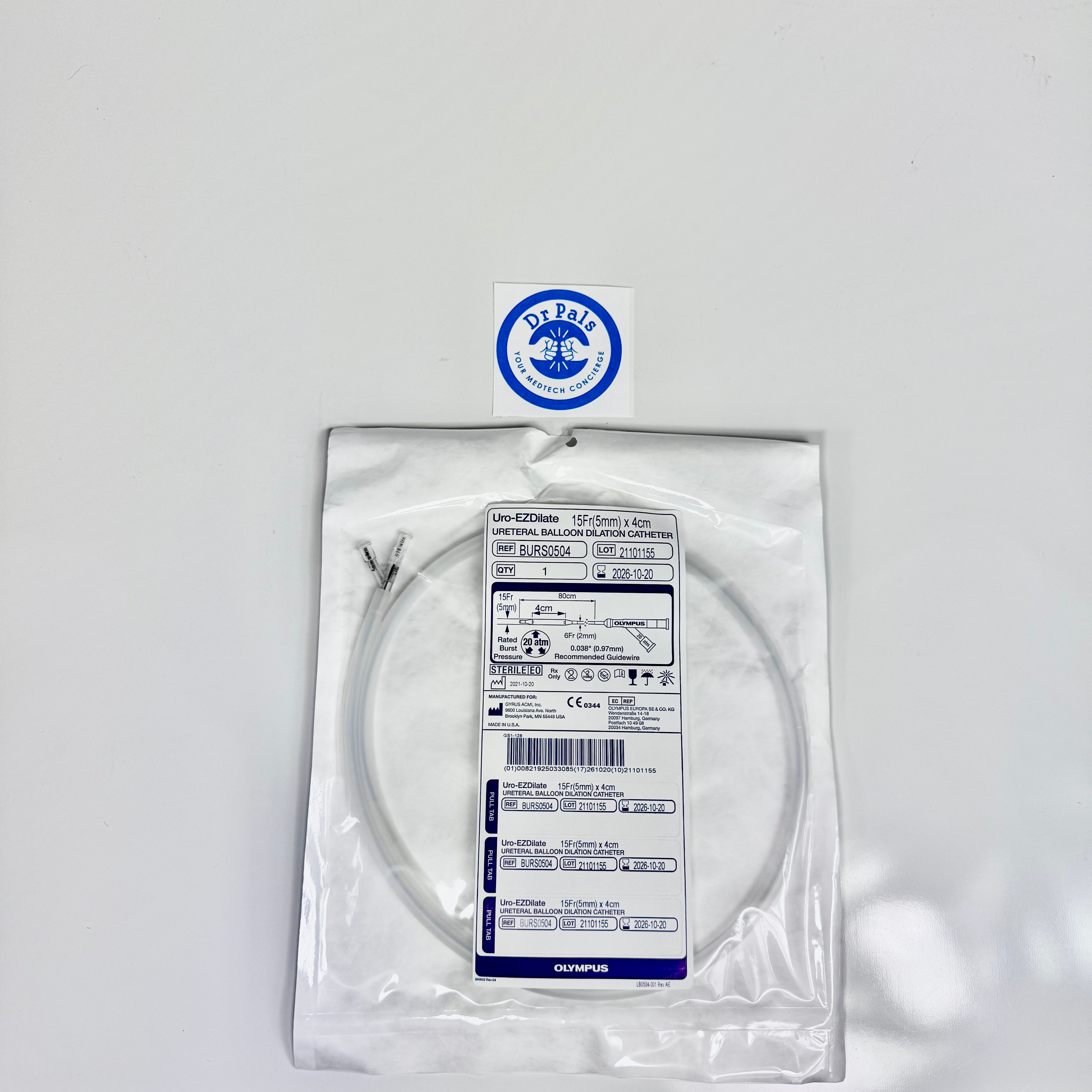Olympus BURS0504 | EZDilate™ Ureteral Balloon Dilation Catheter, 5 mm (15 Fr) x 4 cm In Date