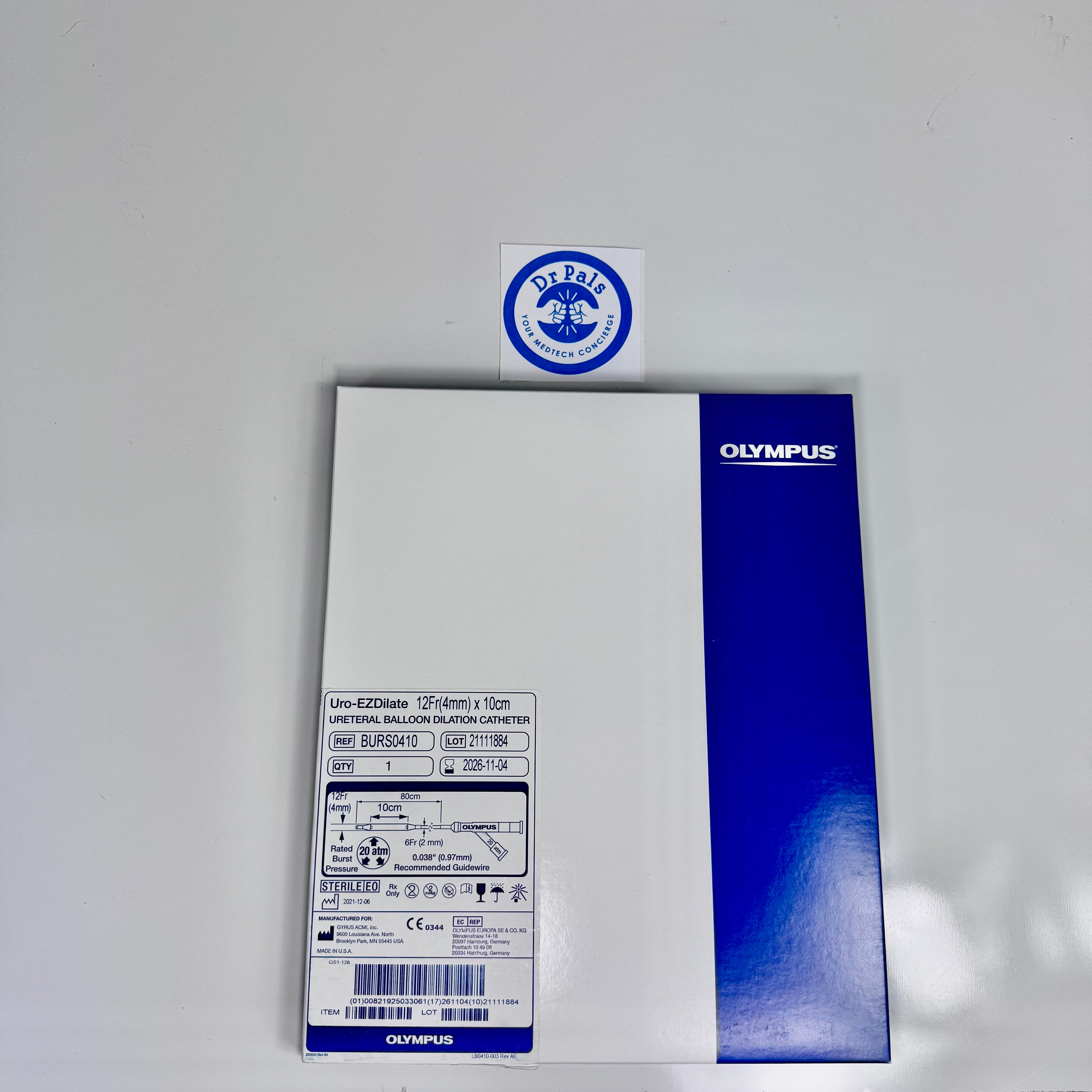 Olympus BURS0410 | EZDilate Ureteral Balloon Dilation Catheter, 4 mm (12 Fr) x 10 cm