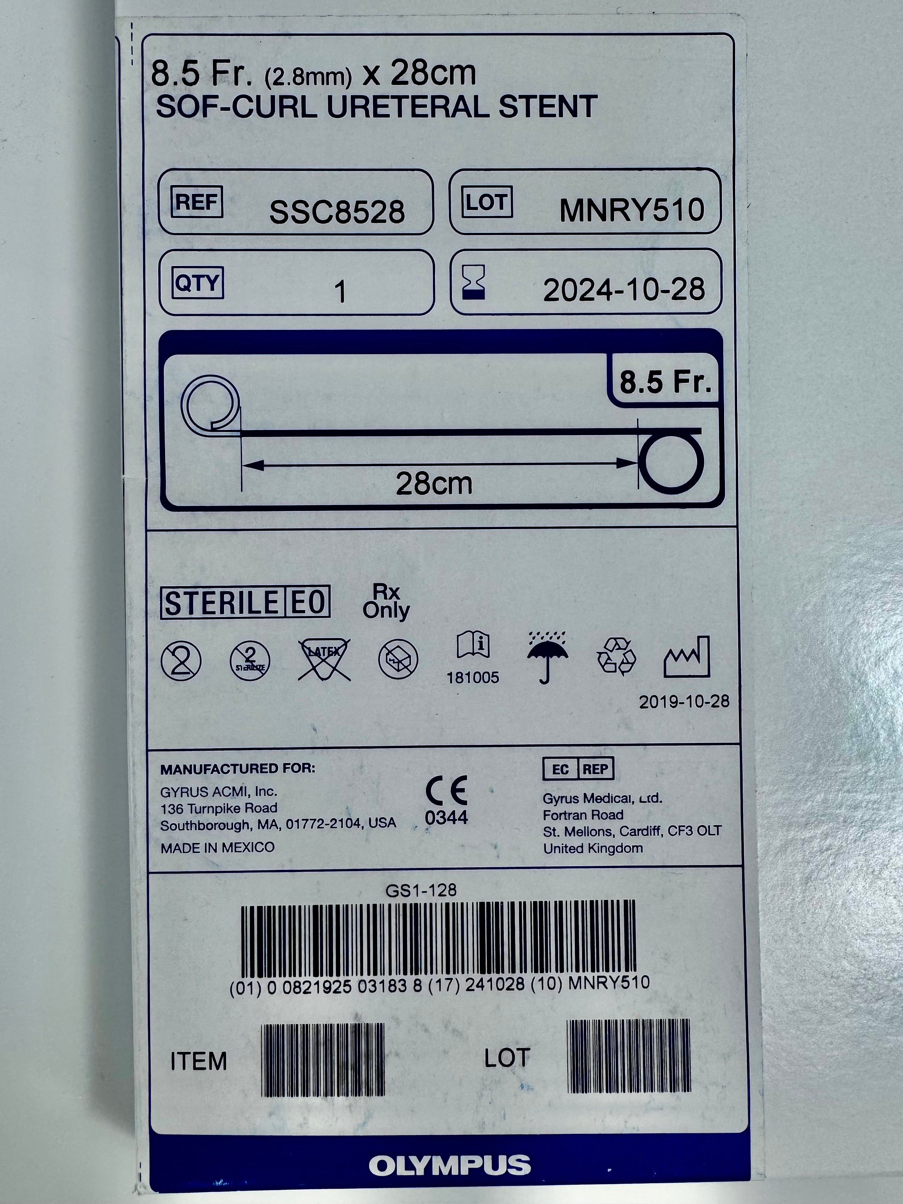 Olympus SSC8528 | Sof-Curl Ureteral Stent OUT OF DATE