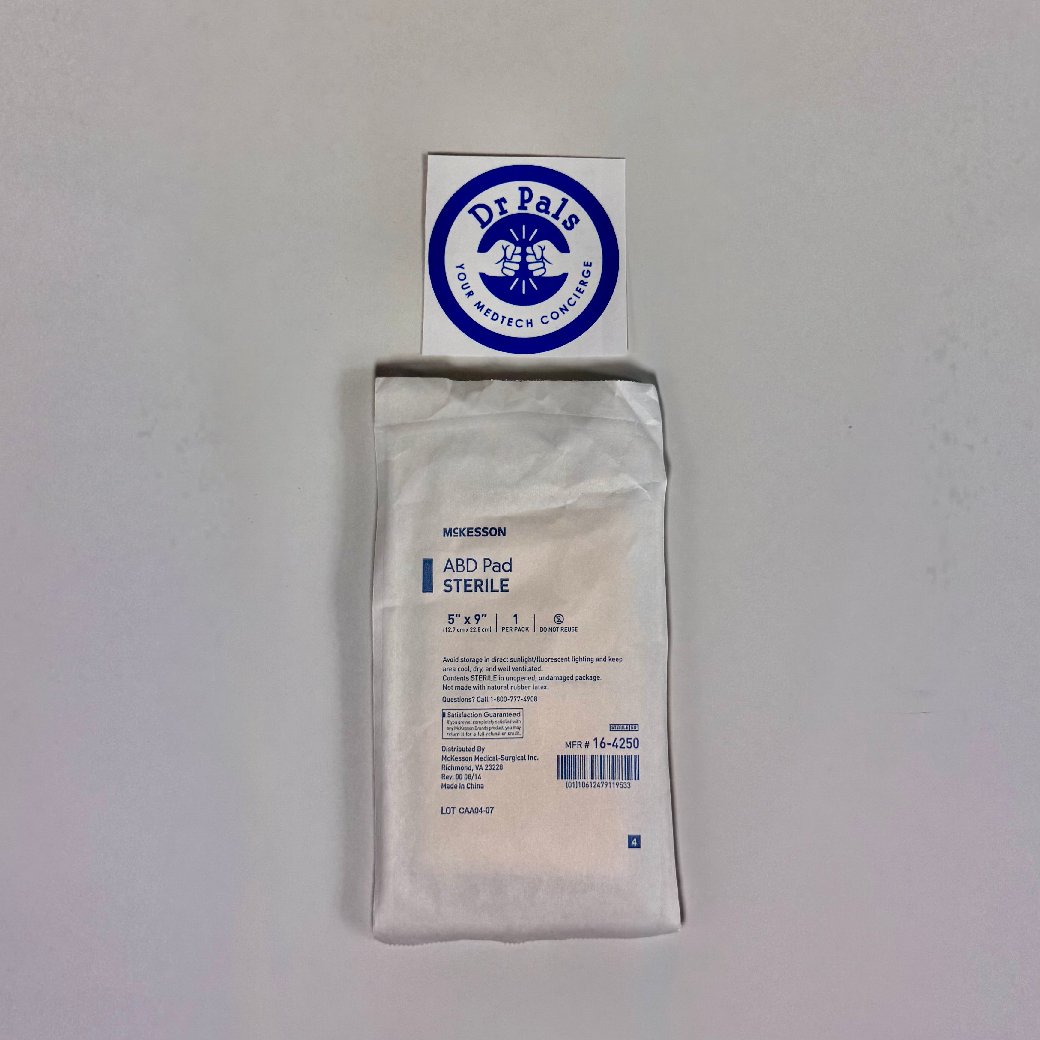 McKesson ABD (Abdominal) Pad 16-4250 | Sterile 5 x 9 Inch 8/Box