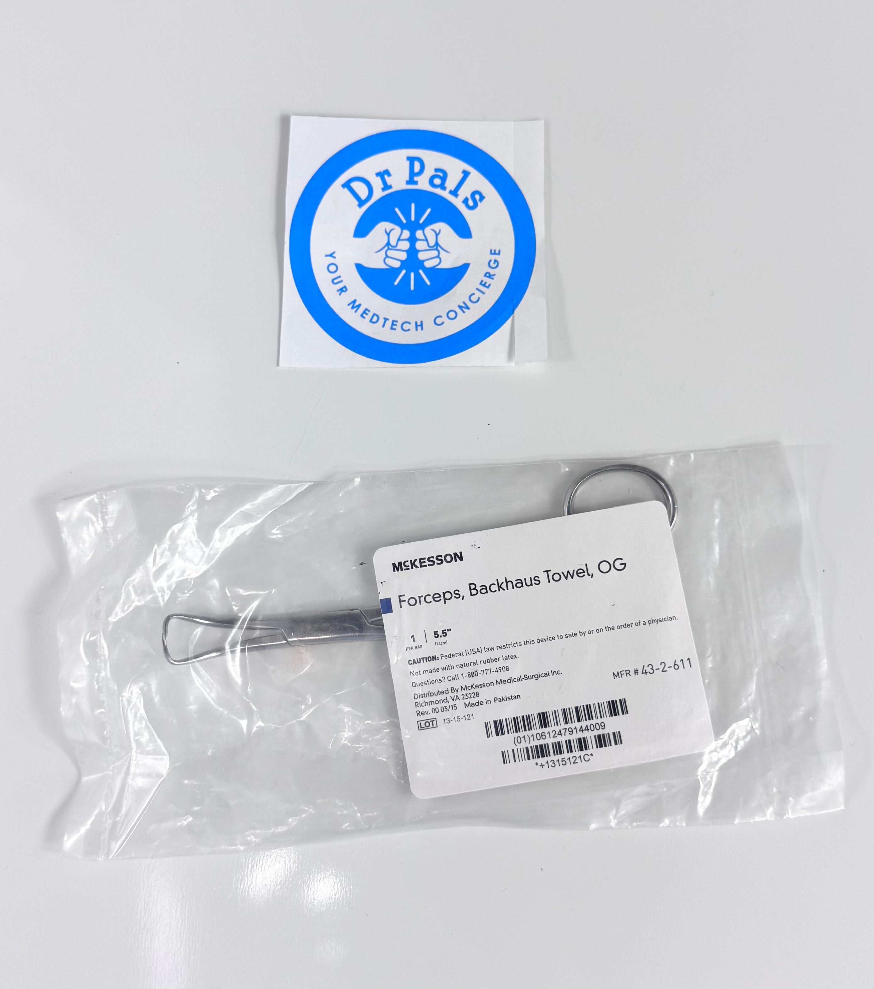 McKesson 43-2-611 | 5-1/4 Inch Backhaus Towel Clamp