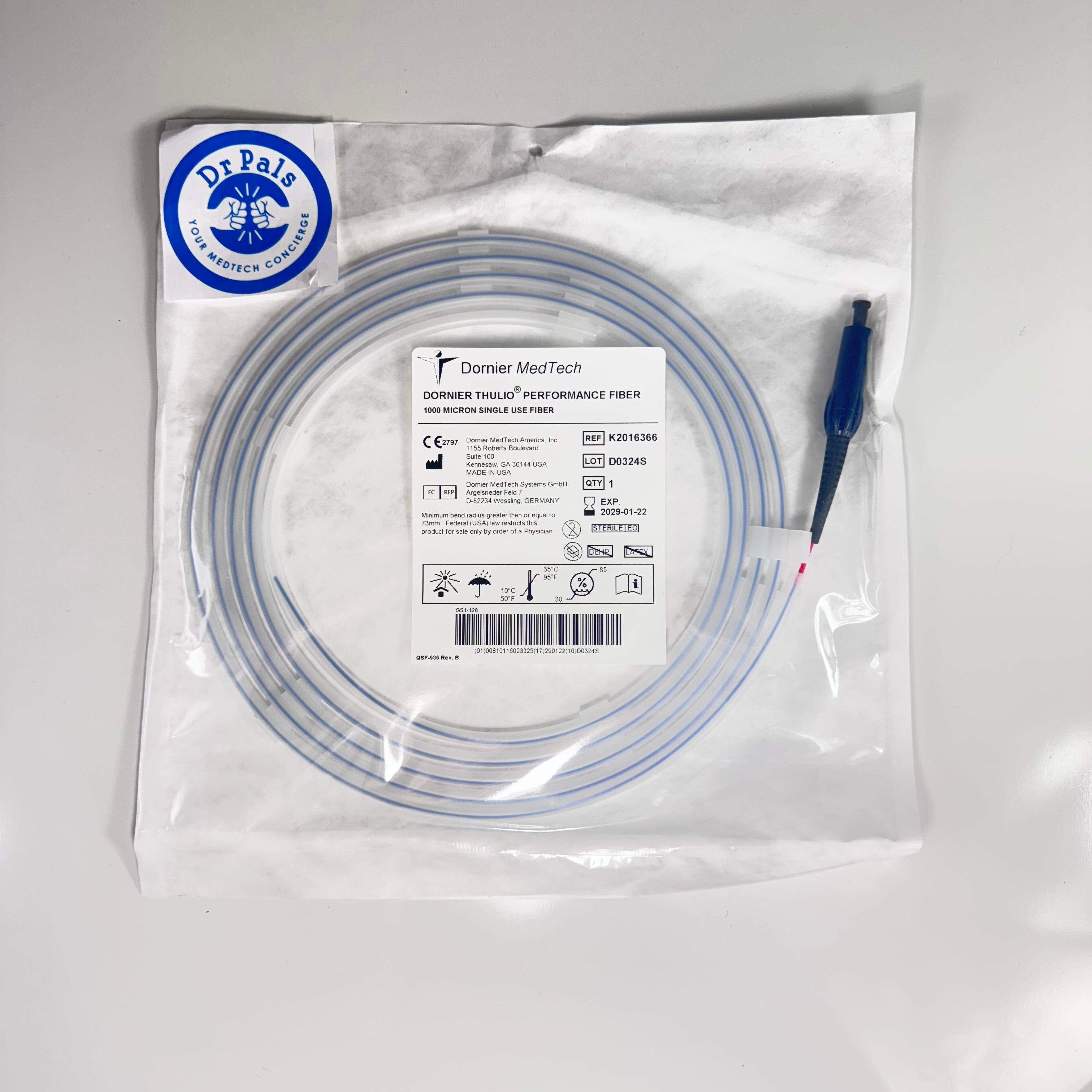 Dornier K2016366 | Thulio 1000 Micron Single Use Laser Fiber In Date