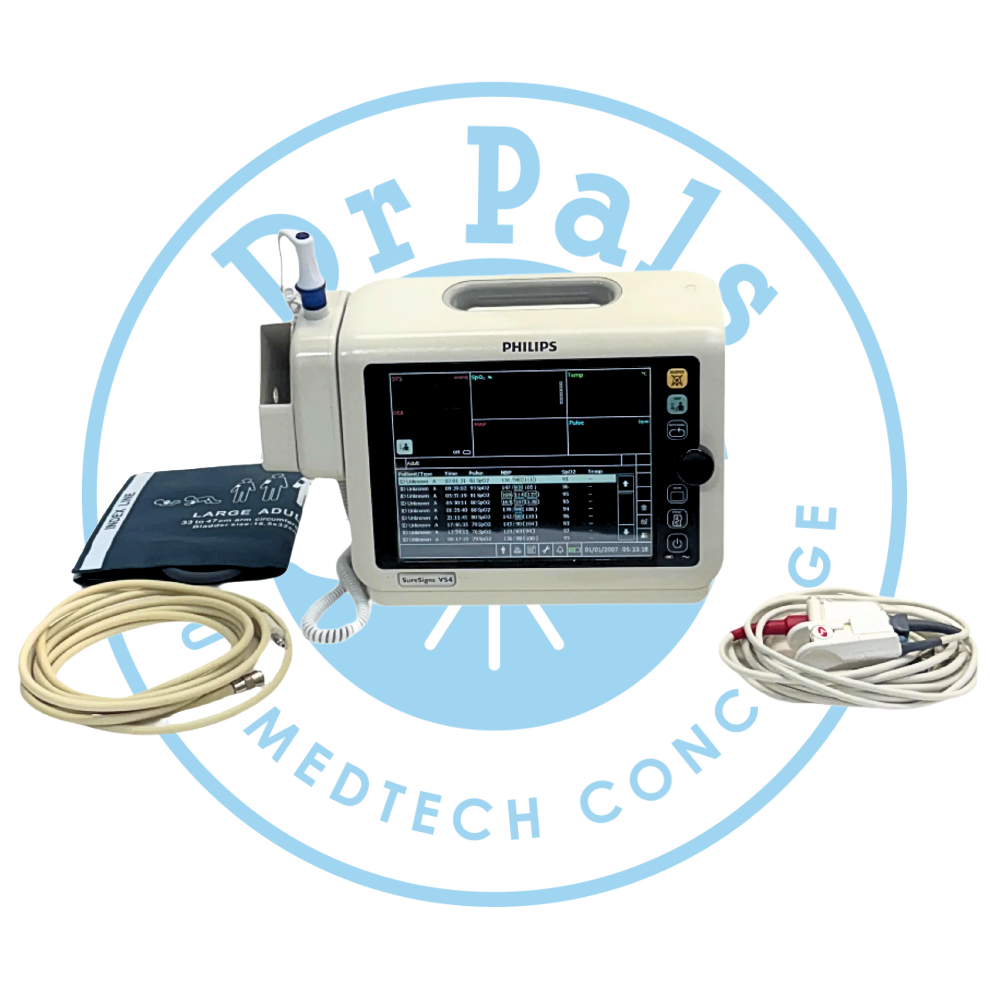 Philips SureSigns VS4 Vital Signs Monitor Model 863283 – Temp, NIBP, SPO2 (Massimo)