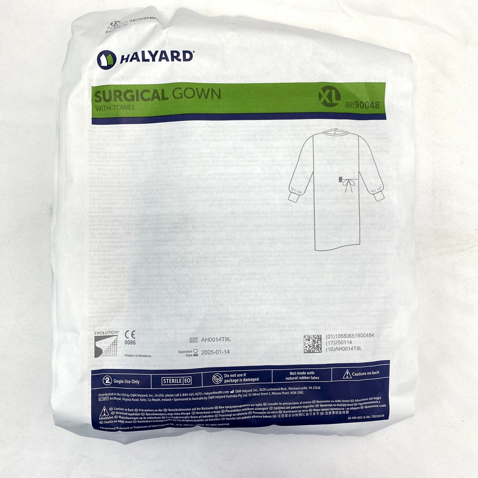 Halyard 90048 07 | Extra Large Surgical Gowns Evolution Blue, Box of 32 - New