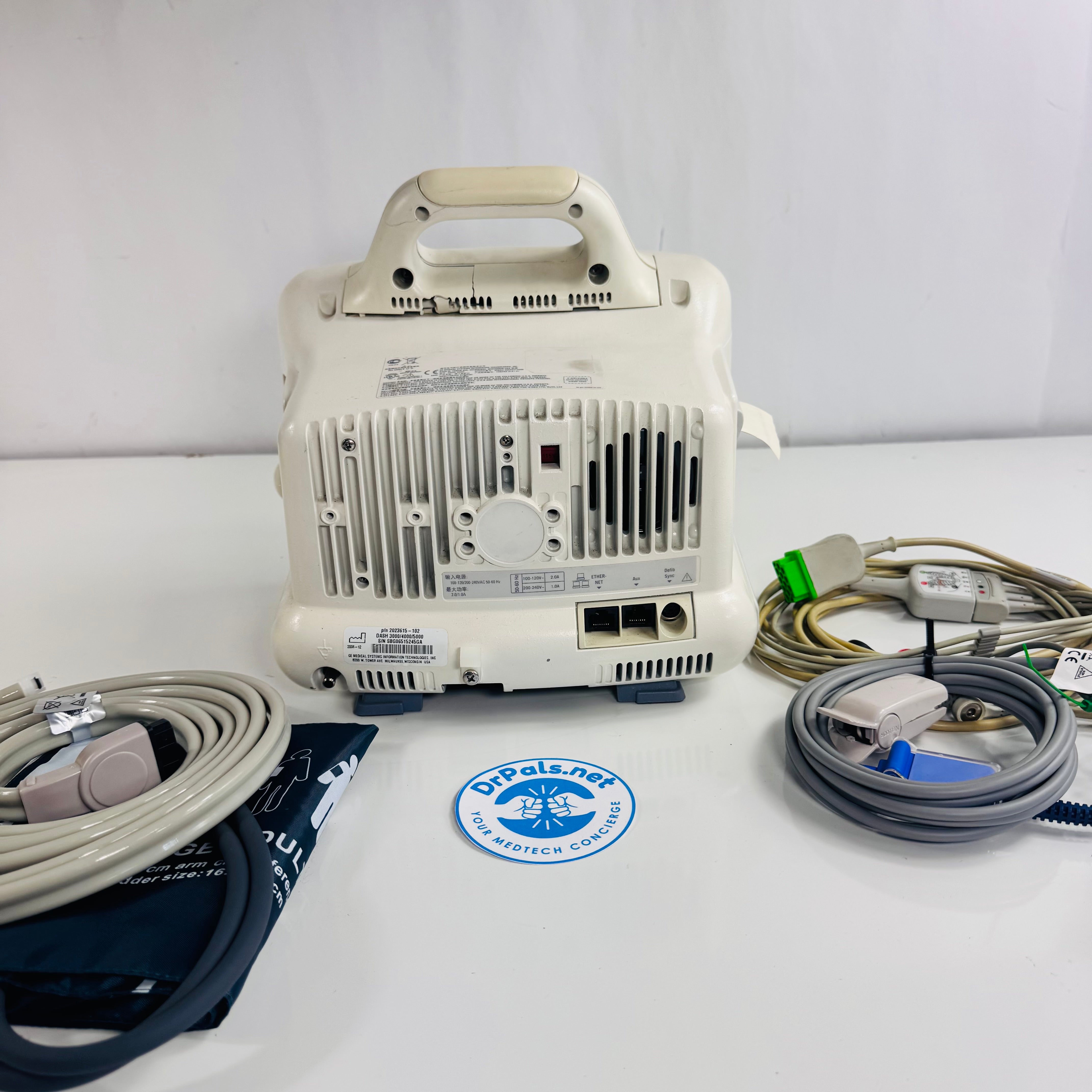 GE Dash 3000 | Patient Monitor with Sensors – NIBP, Nellcor SpO2, ECG,Temp & Printer
