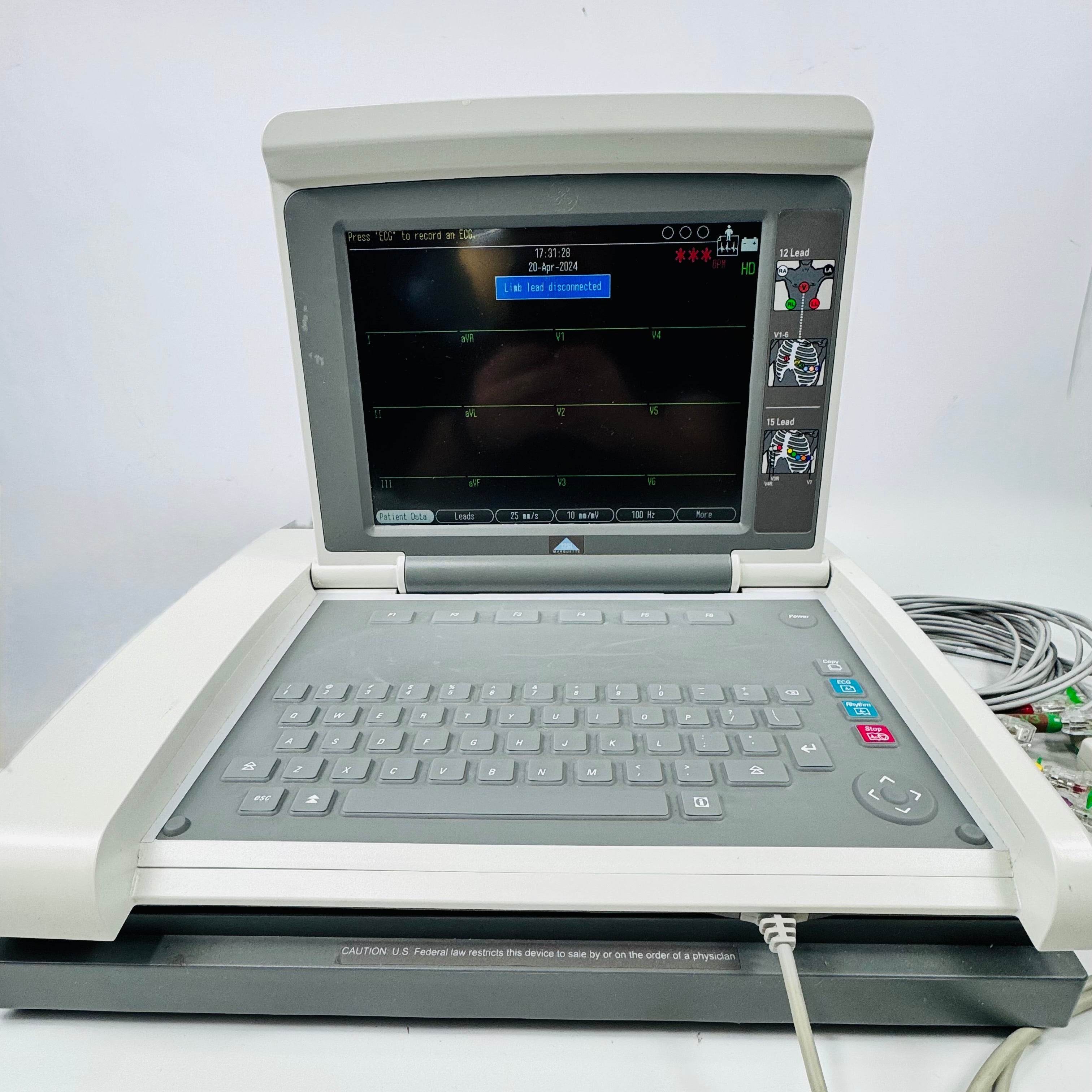 GE MAC 5500 HD | Resting ECG EKG Analysis System with Leads
