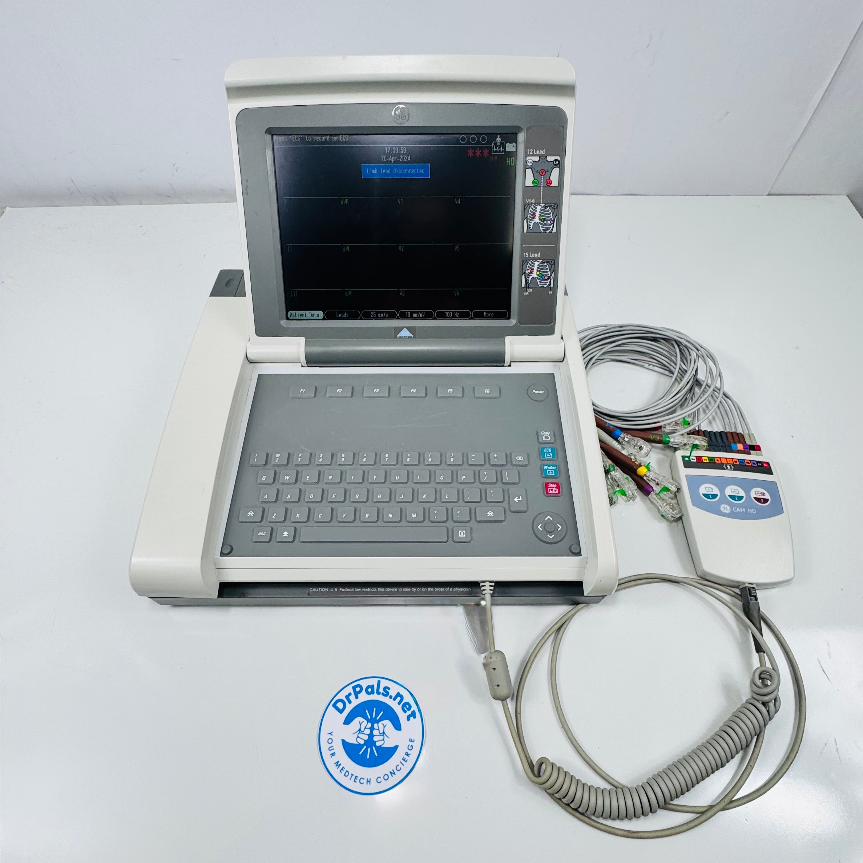 GE MAC 5500 HD | Resting ECG EKG Analysis System with Leads