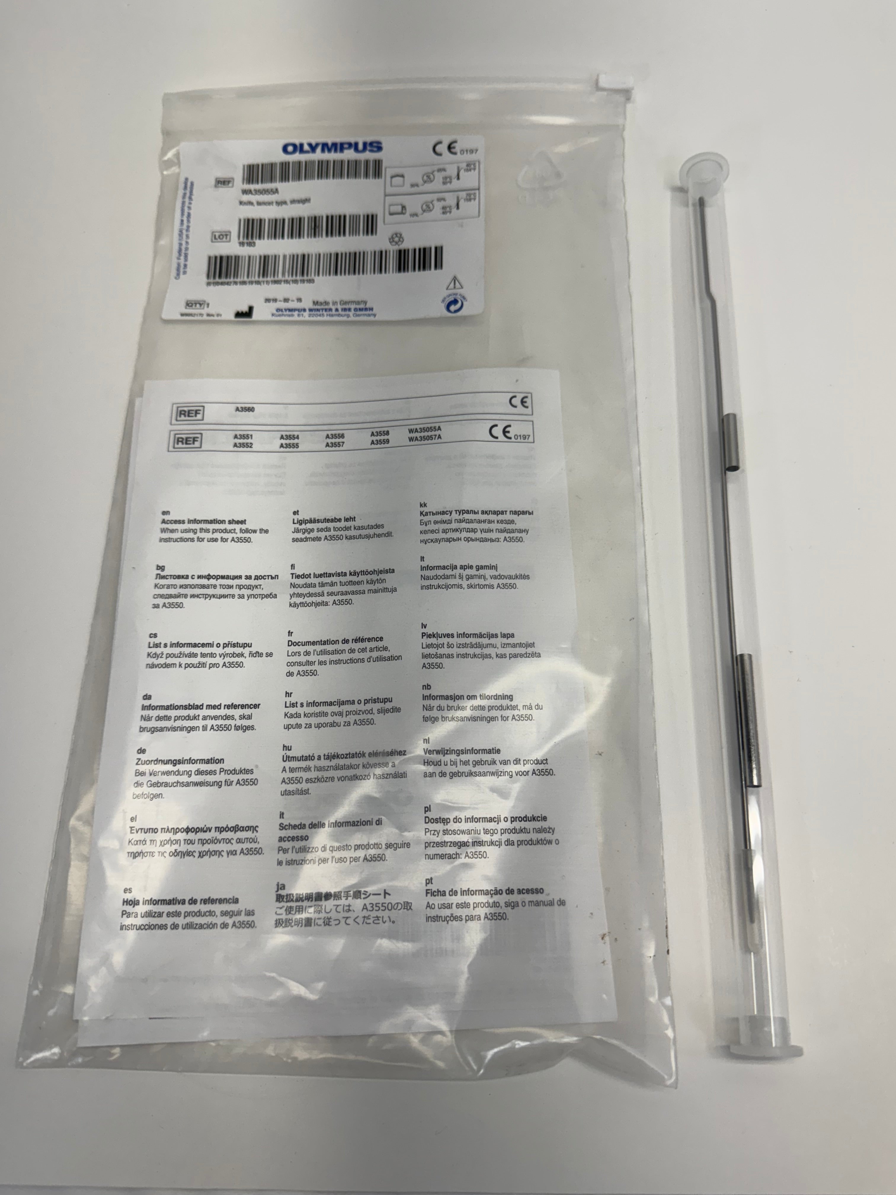 Olympus WA35055A | DVIU Straight Lancet Cold Knife for A3550 Urethrotomy