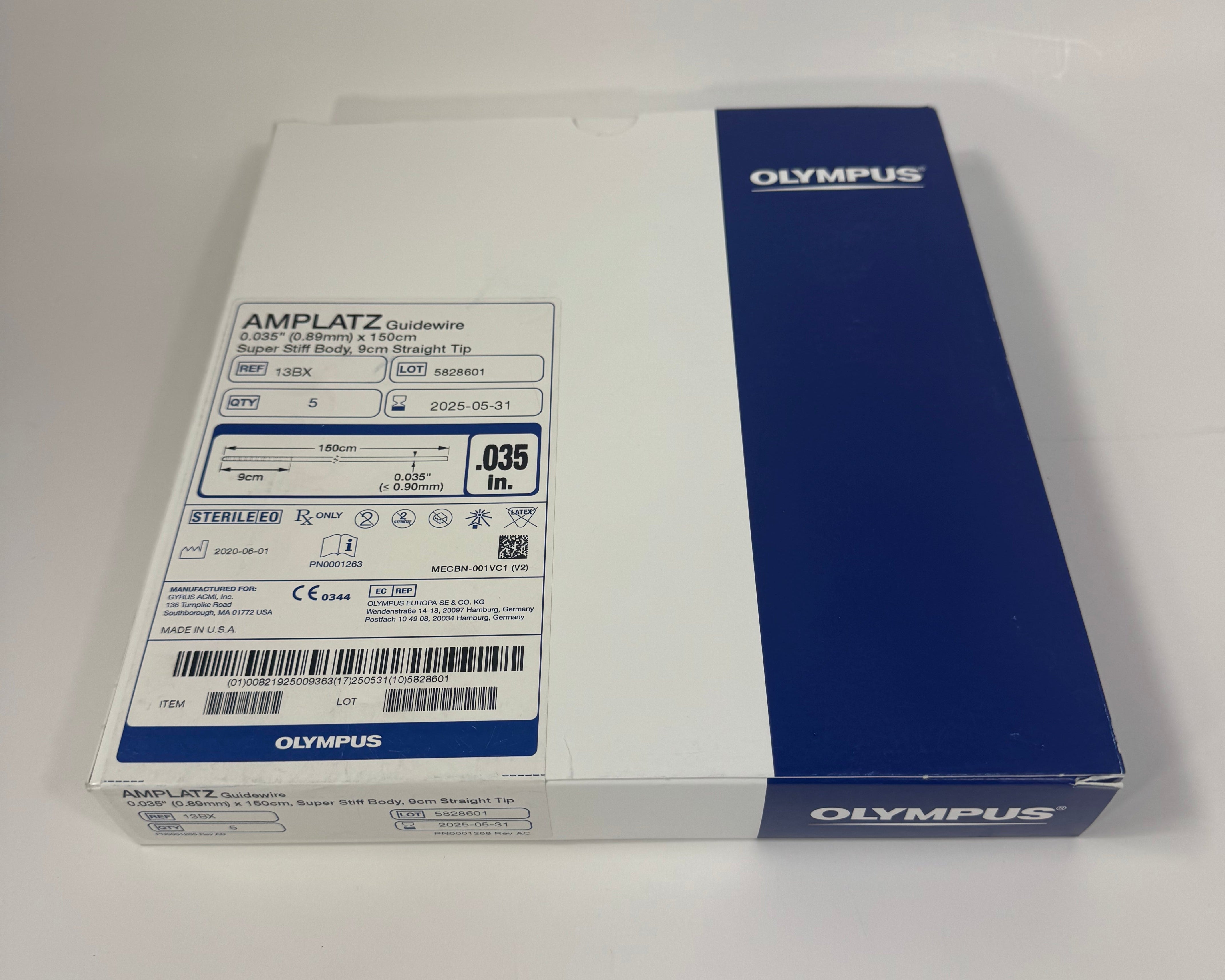 Olympus 13BX | Amplatz Guidewire 0.035 Straight Tip Each Urology