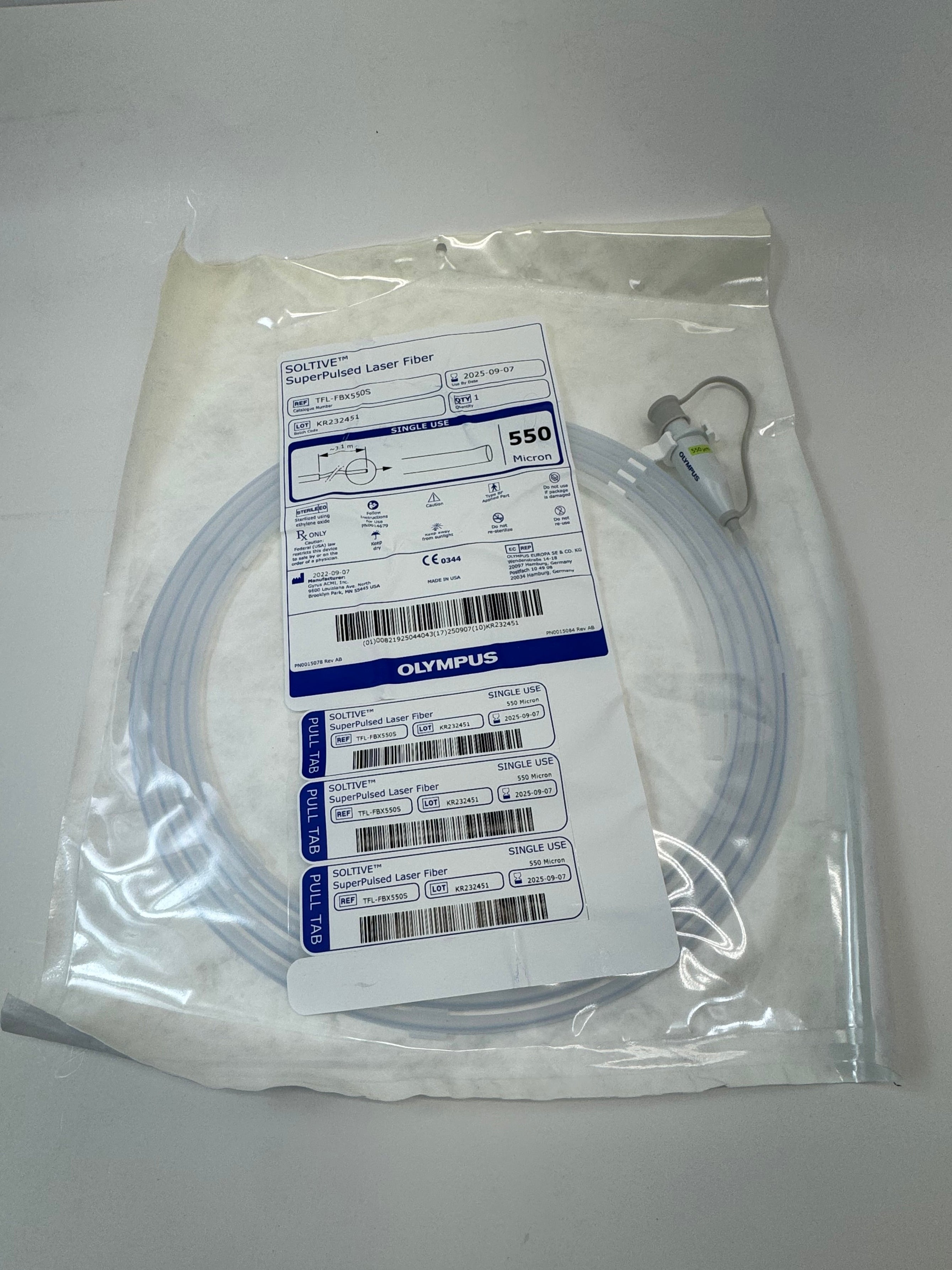 Olympus TFL-FBX550S | 550 Micron SOLTIVE Thulium Fiber Laser Fiber - OUT OF DATE