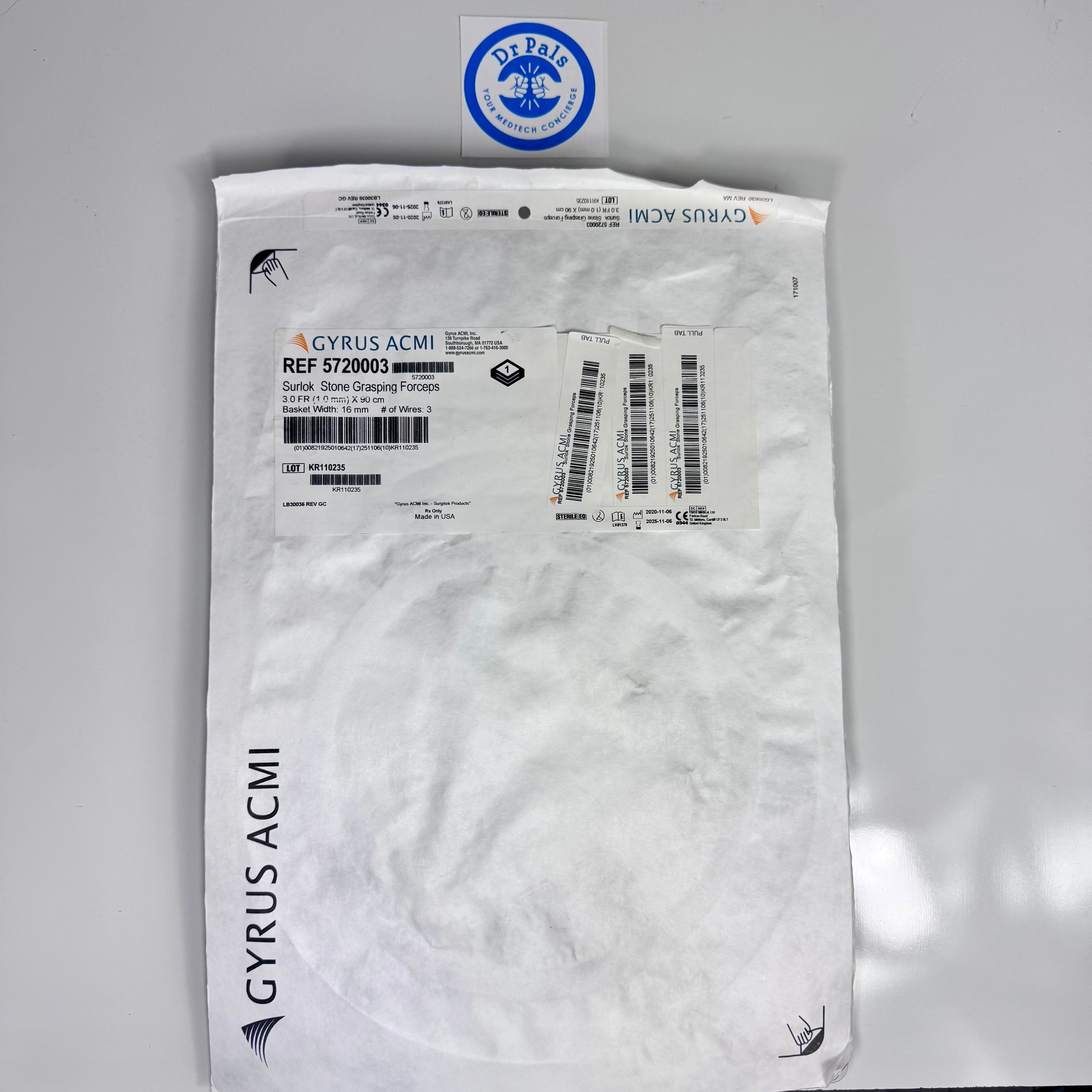 Gyrus ACMI/Olympus 5720003 | SurLok Stone Grasping Forceps OUT OF DATE