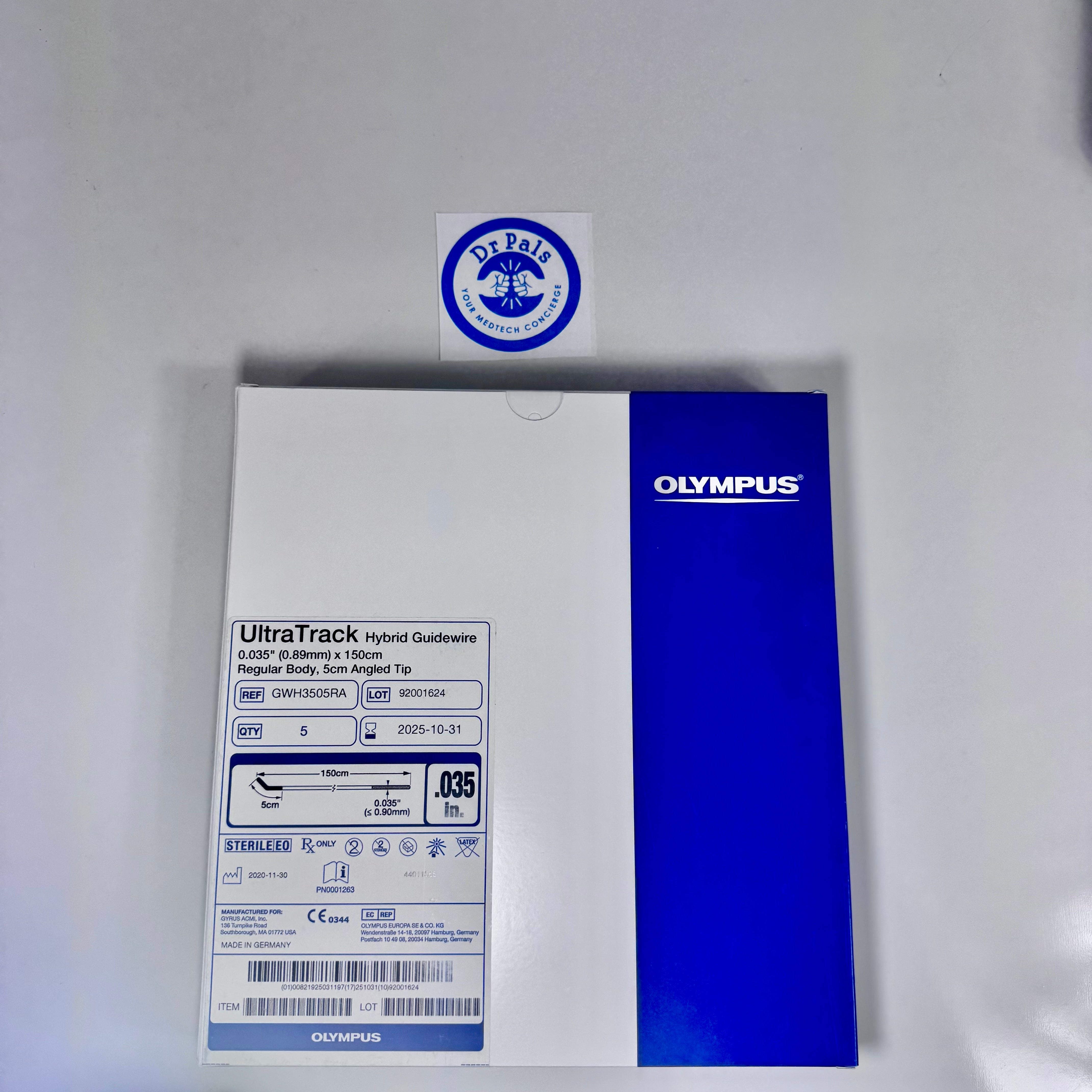 Olympus GWH3505RA | UltraTrack Hybrid Guidewire 0.035 Angled Tip 5/Box In Date