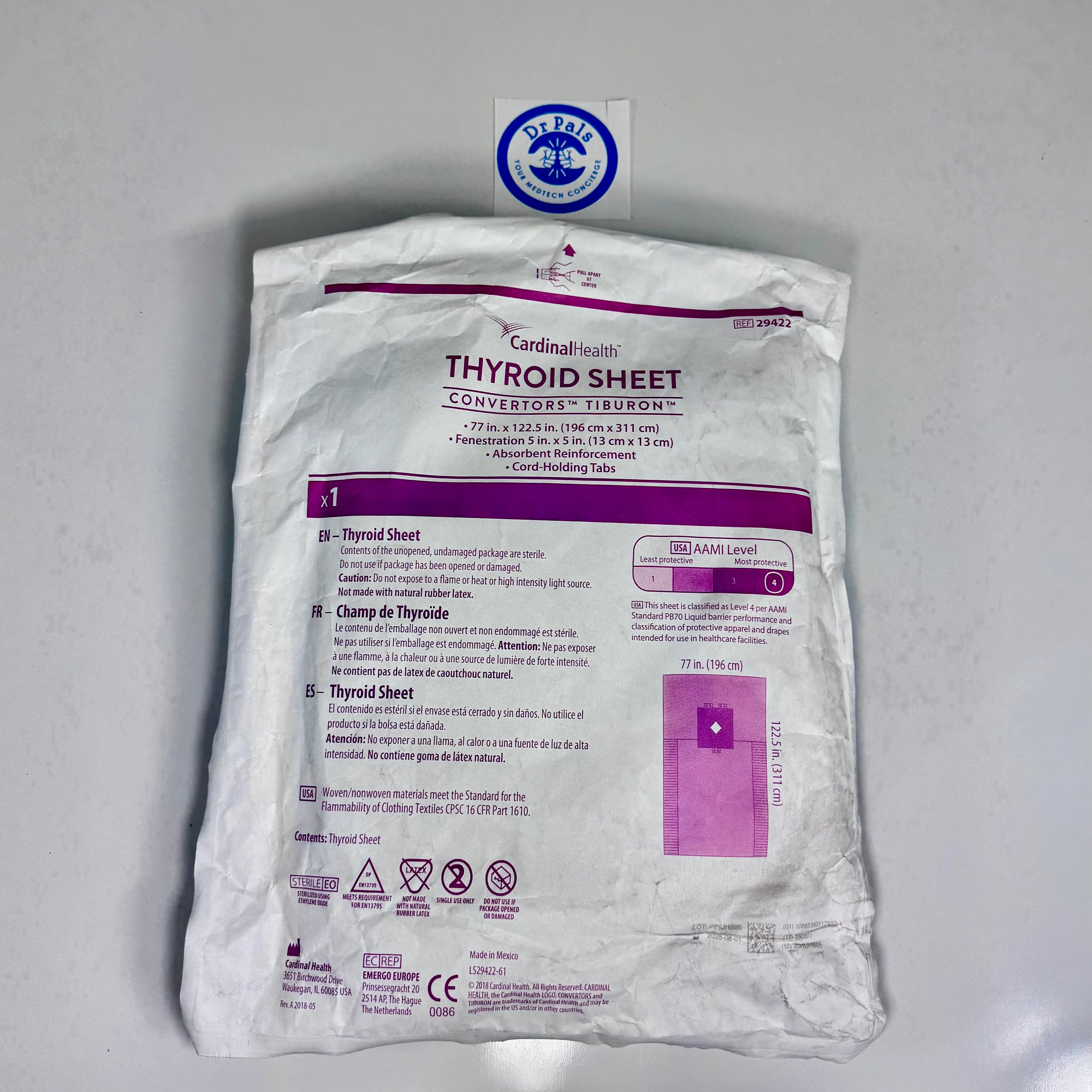 Cardinal Health 29422 | Convertors Tiburon Thyroid Sheet 2/Box