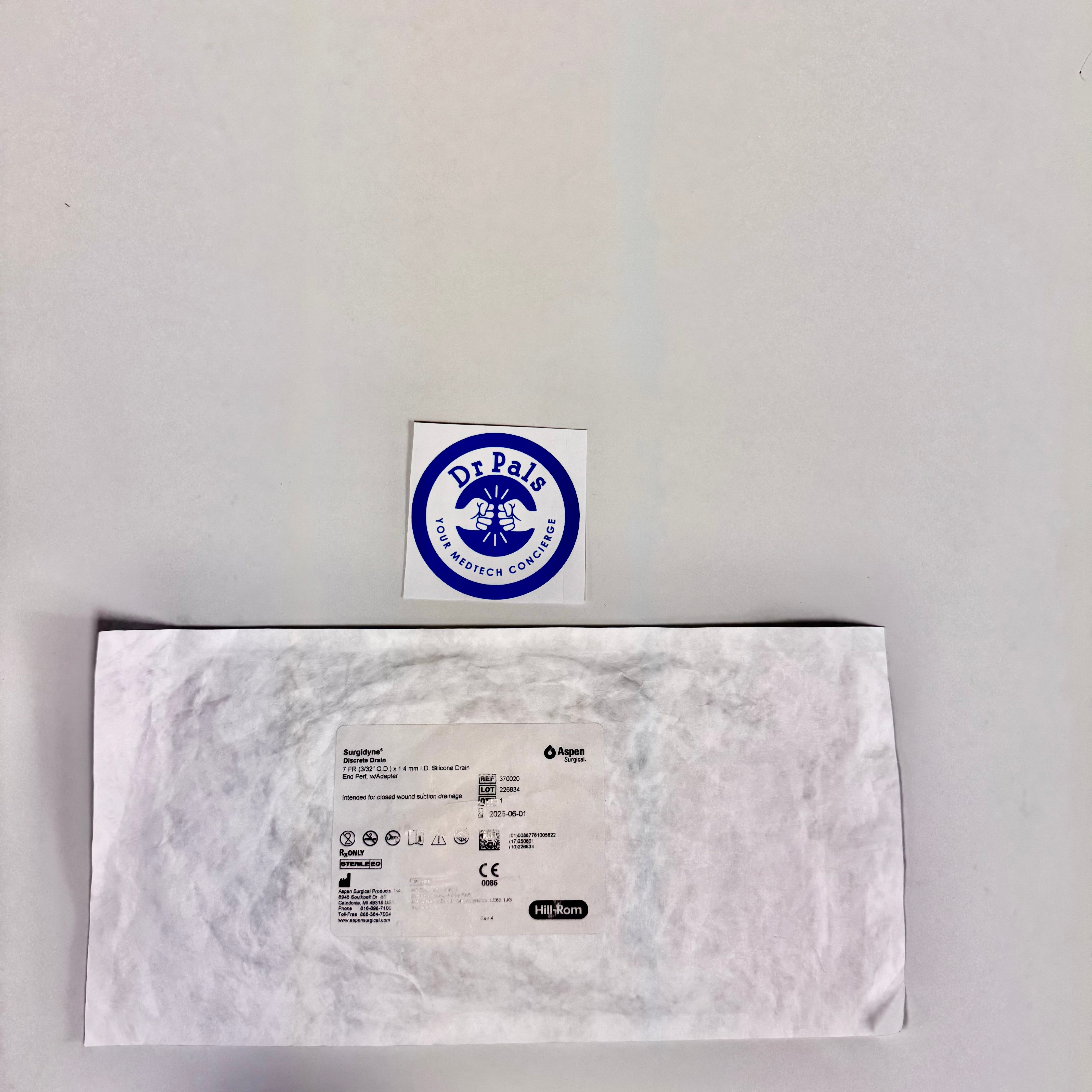 Aspen™ Discrete Perforated Drain 370020 | 7 Fr Round End Sterile  6/Box