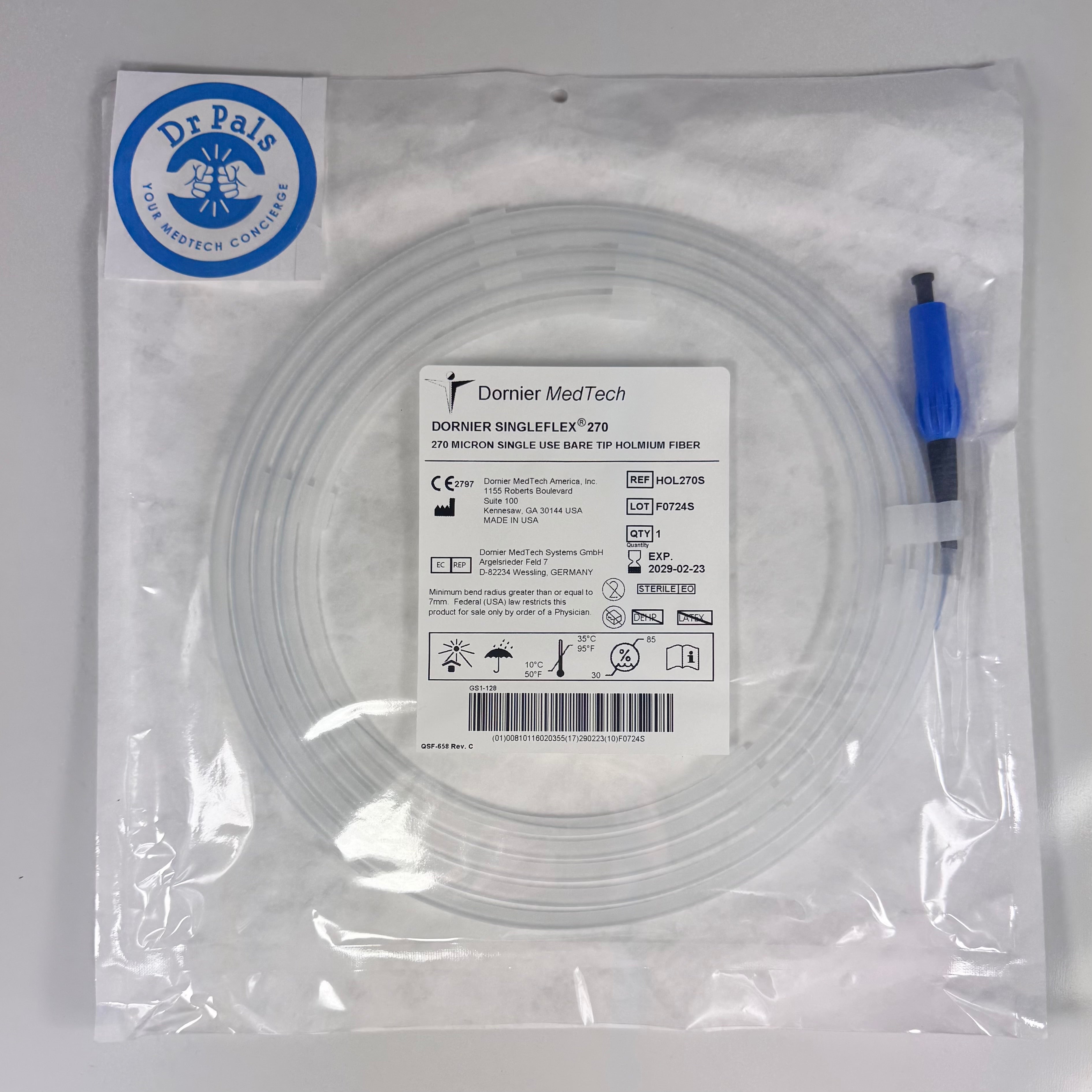 Dornier HOL270S | 270 Micron Holmium Single Use Laser Fiber