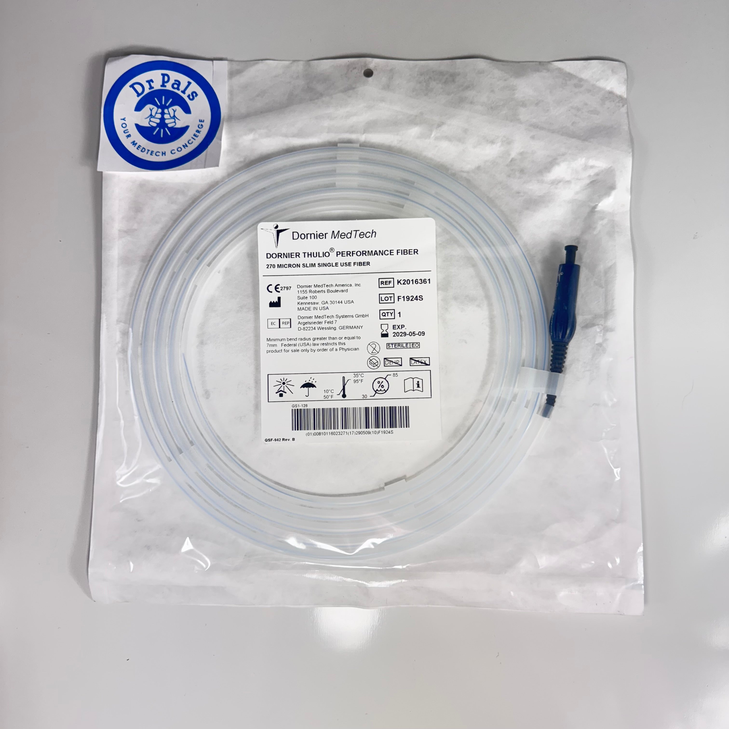 Dornier K2016361 | Thulio 270 Micron Slim Single Use Laser Fiber In Date