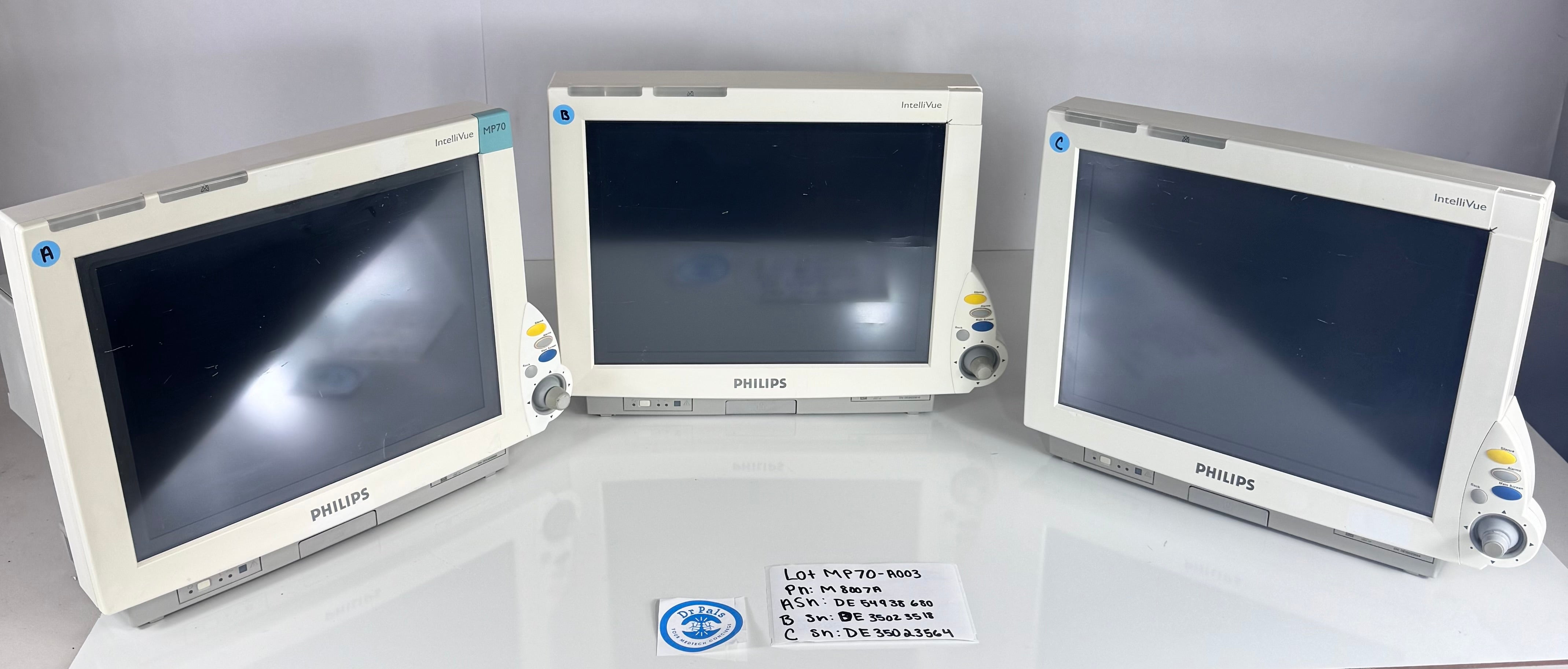 Philips IntelliVue M8007A | MP70 Patient Monitor Lot of 3