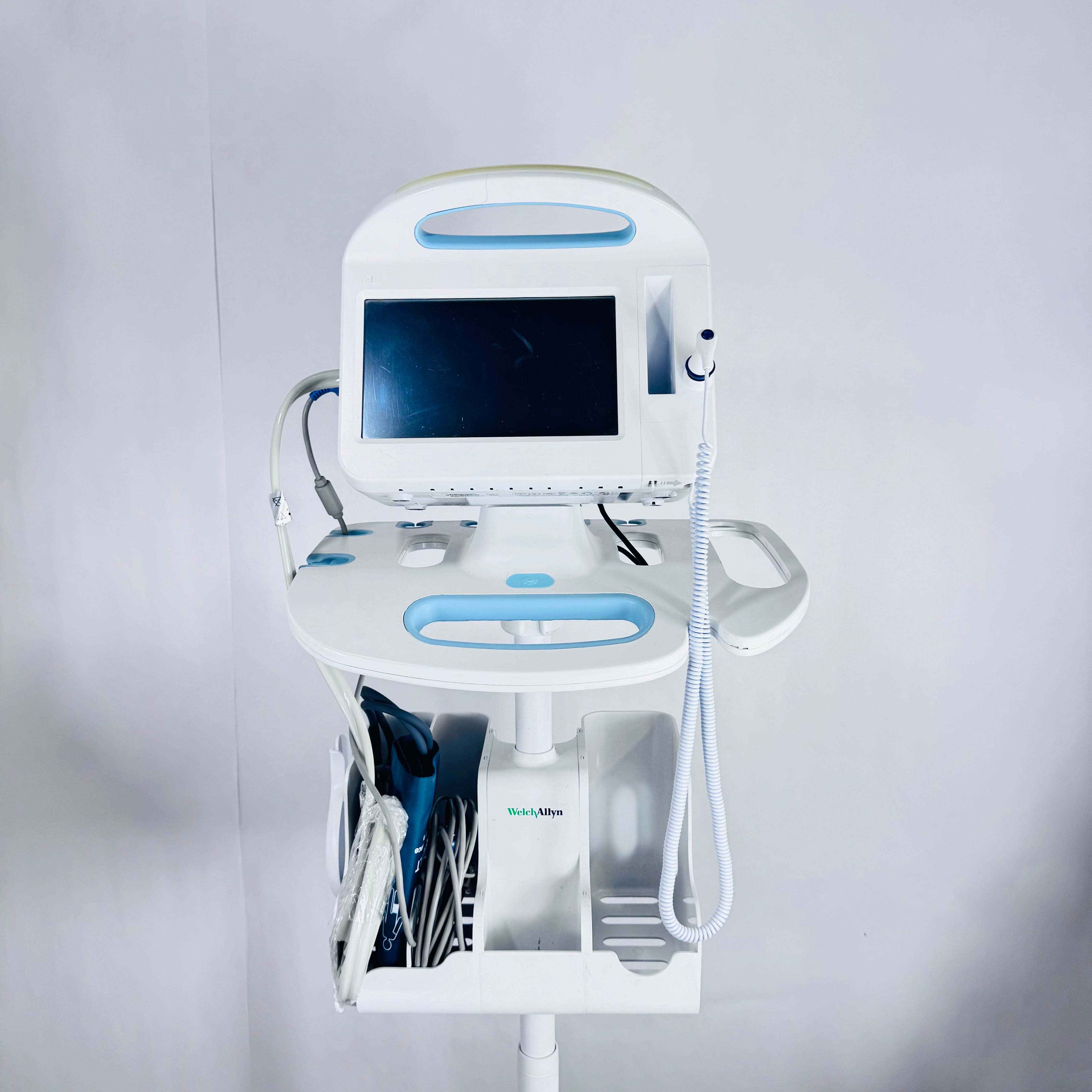 Welch Allyn 65NTXX | 6000 Series Vital Signs Monitor - NIBP, Nellcor SPO2 Includes Stand and all Accessories Thermometer, Sp02 Sensor, and NIBP Hose and Cuff