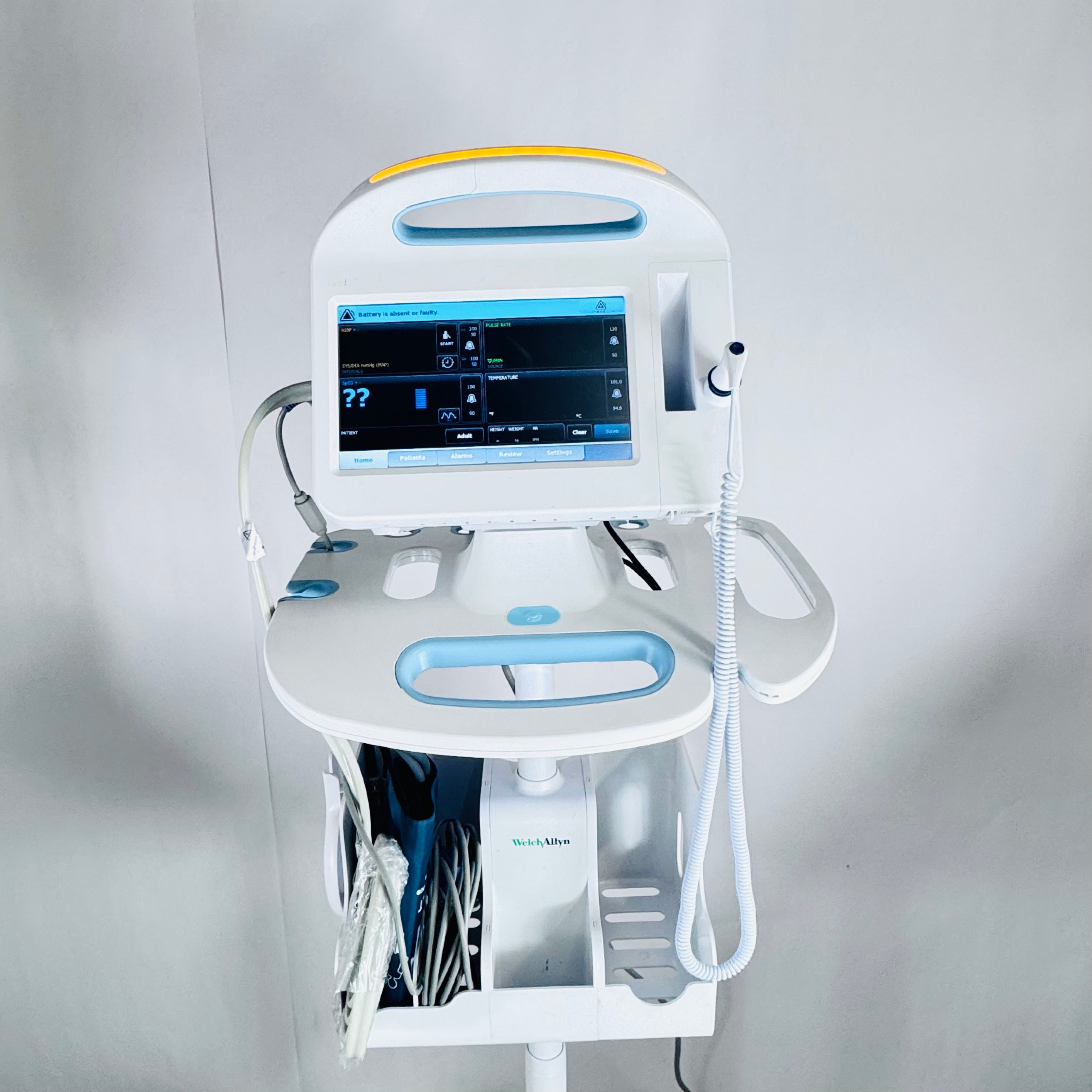 Welch Allyn 65NTXX | 6000 Series Vital Signs Monitor - NIBP, Nellcor SPO2 Includes Stand and all Accessories Thermometer, Sp02 Sensor, and NIBP Hose and Cuff