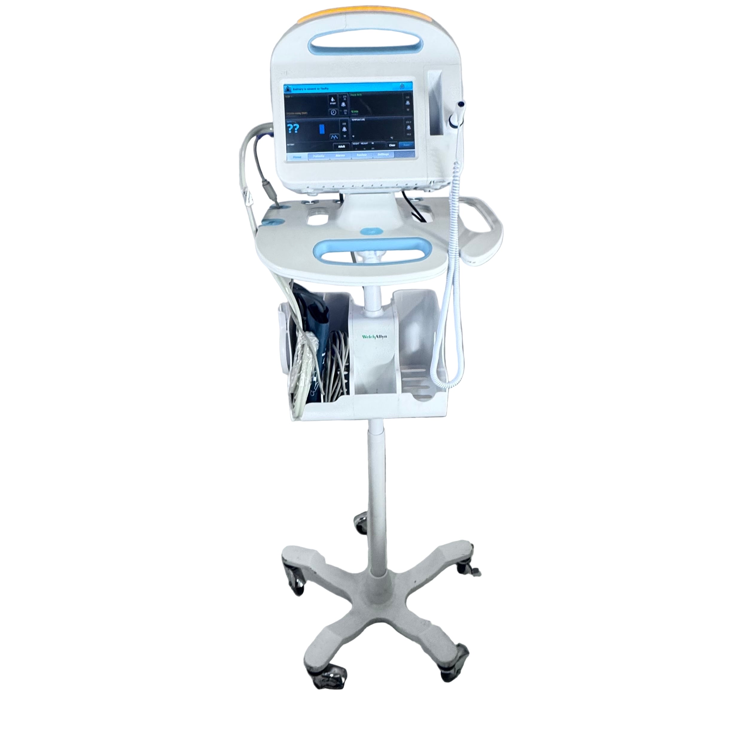 Welch Allyn 65NTXX | 6000 Series Vital Signs Monitor - NIBP, Nellcor SPO2 Includes Stand and all Accessories Thermometer, Sp02 Sensor, and NIBP Hose and Cuff