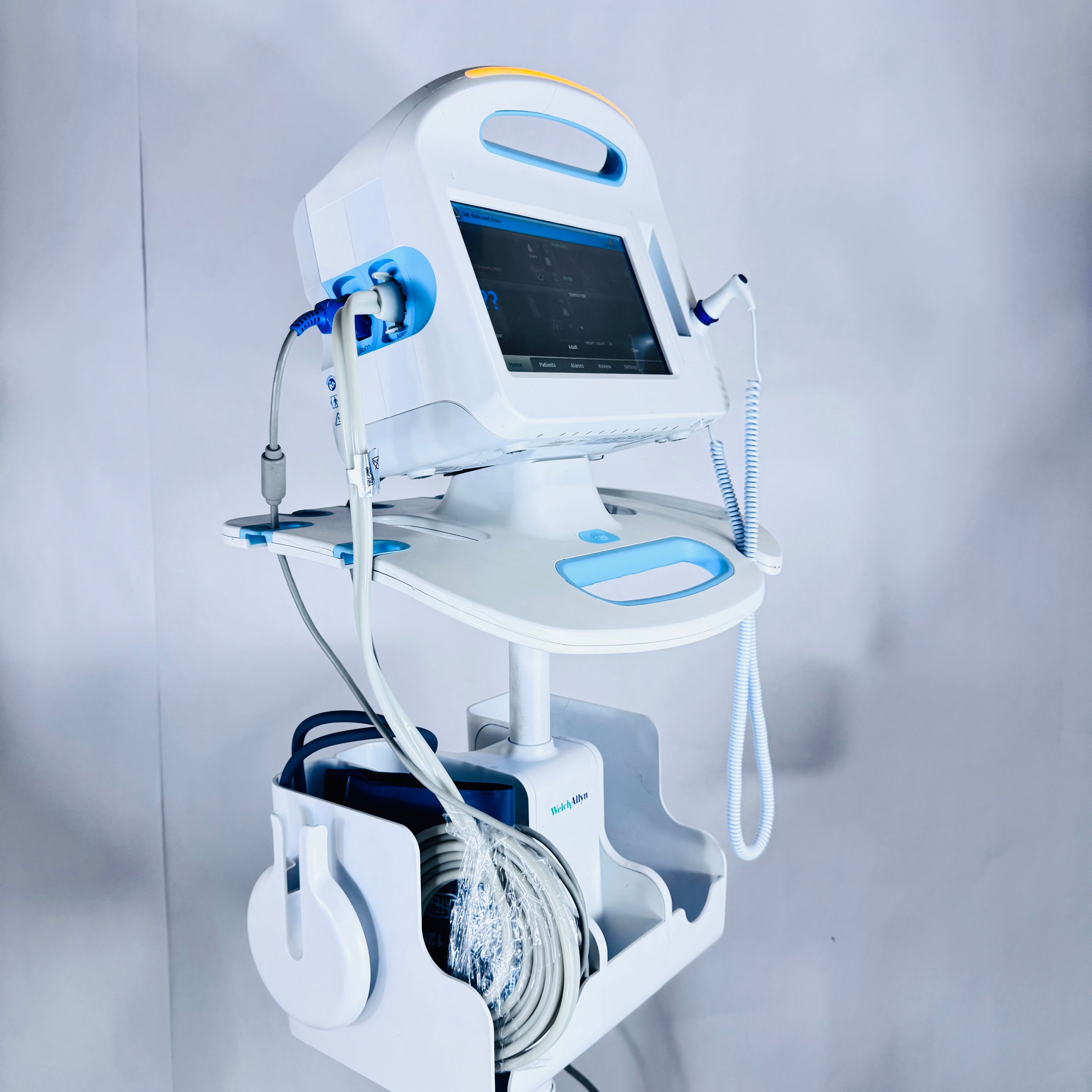 Welch Allyn 65NTXX | 6000 Series Vital Signs Monitor - NIBP, Nellcor SPO2 Includes Stand and all Accessories Thermometer, Sp02 Sensor, and NIBP Hose and Cuff
