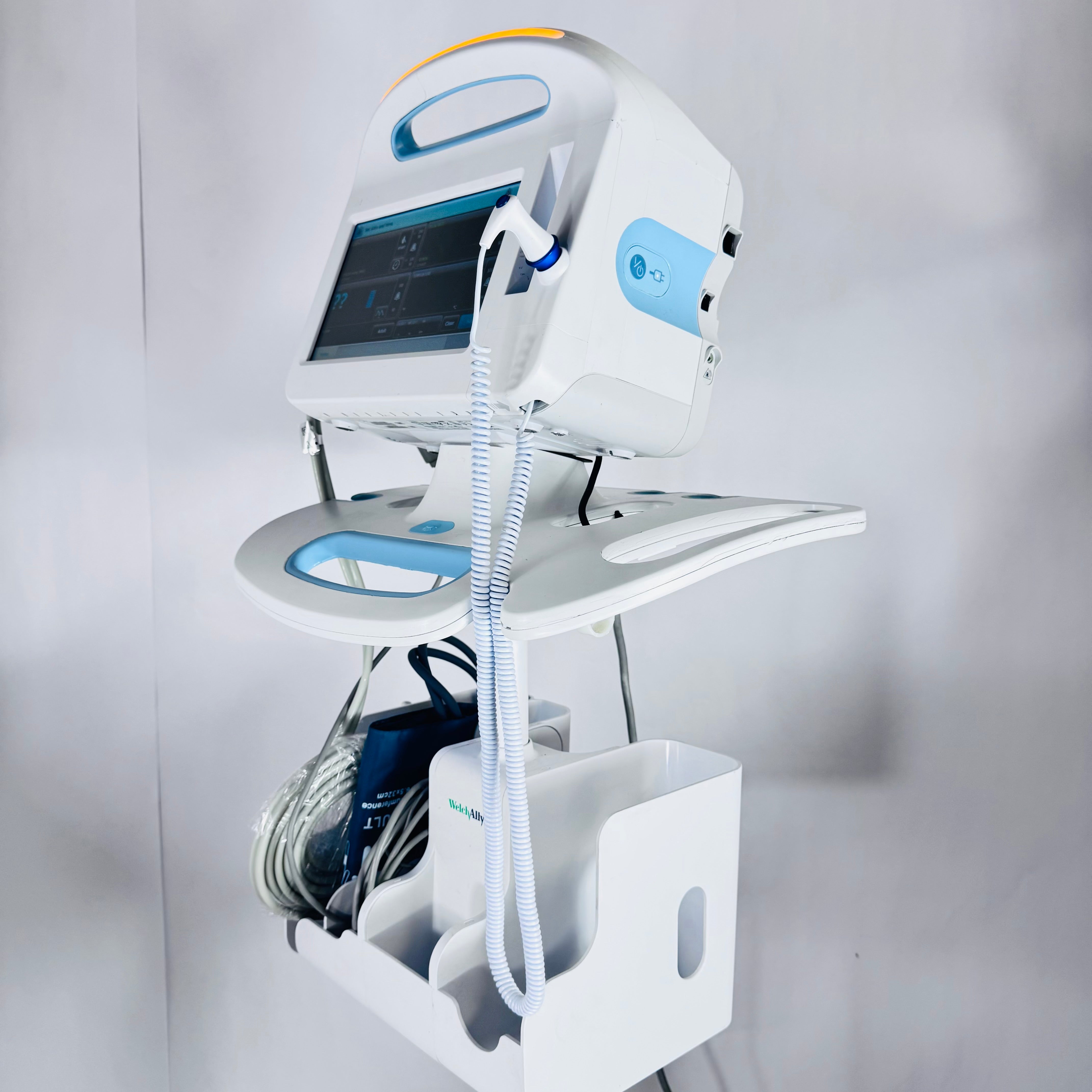Welch Allyn 65NTXX | 6000 Series Vital Signs Monitor - NIBP, Nellcor SPO2 Includes Stand and all Accessories Thermometer, Sp02 Sensor, and NIBP Hose and Cuff
