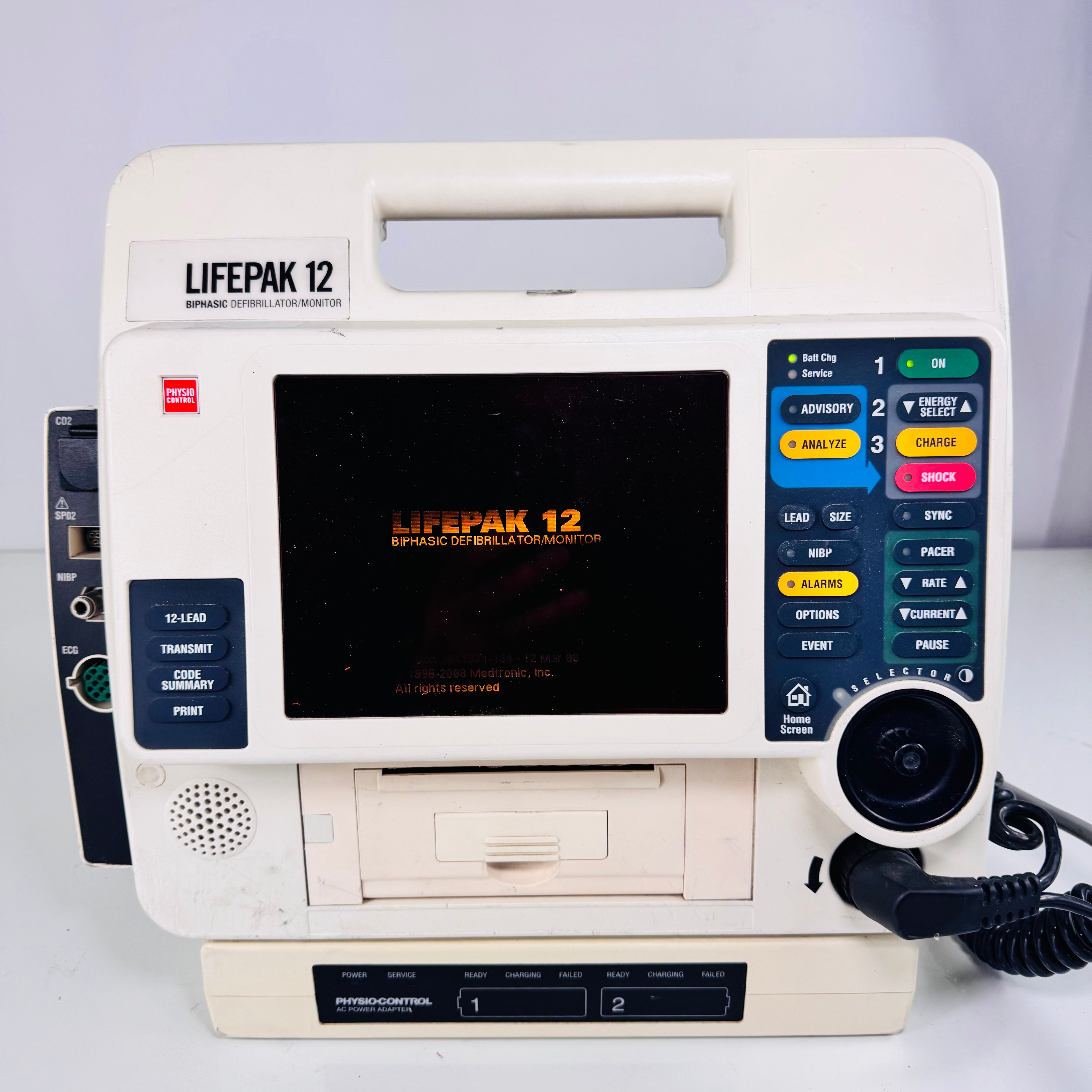 LifePak 12 | Biphasic Defibrillator - Monitor with Physio-Control AC Power Adapter